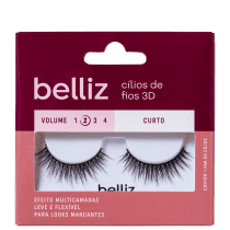 Belliz 3D Volume 2 Curto 202 - Cílios Postiços
