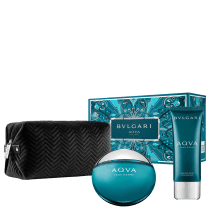 Conjunto Aqva Pour Homme Bvlgari Christmas Masculino - Eau de Toilette 100ml + Pós-Barba 100ml + Nécessaire