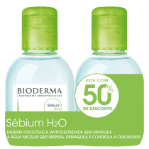 Kit Bioderma Água Micelar Sébium H2O Duo 2x100ml