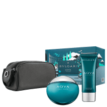 Conjunto Aqva Pour Homme Bvlgari Gift Masculino - Eau de Toilette 100ml + Pós-Barba 100ml + Nécessaire