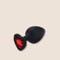 Imagem do produto Plug Anal de Coração em Silicone - Tamanho M - Preto