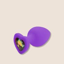 Imagem do produto Plug Anal de Coração em Silicone - Tamanho P - Roxo