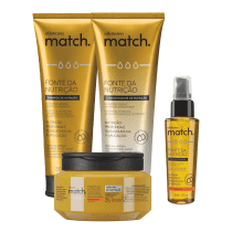 Combo Match Fonte da Nutrição Fios Grossos: Shampoo + Condicionador + Máscara Capilar + Oleo Capilar