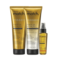 Combo Match Fonte Da Nutrição Fios Grossos: Shampoo + Condicionador + Óleo Capilar