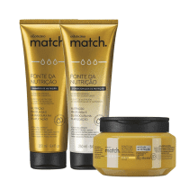 Combo Match Fonte Da Nutrição Fios Finos: Shampoo + Condicionador + Máscara Capilar