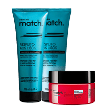 Kit o Boticário Match Respeito aos Lisos + SOS Reconstrução (3 Produtos)