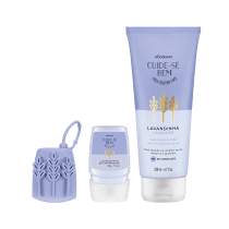 Combo Cuide-Se Bem Lavandinha: Álcool Em gel, 30g + Capinha Em Silicone + Hidratante Corporal, 200ml