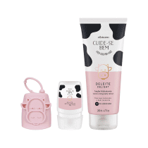 Combo Cuide-Se Bem Deleite: Álcool Em gel 30g + Capinha Em Silicone + Hidratante Corporal 200ml