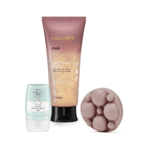 Combo Cuide-se Bem Alcool Gel Nuvem 30g + Sabonete Liquido e Barra Nativa Spa Rosé