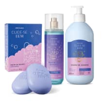 Combo Cuide-se Bem Show de Banho: Body Splash 200ml + Loção Corporal 400ml + Kit Sabonete em Barra 2x80g