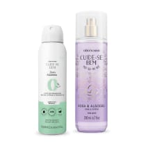 Combo Presente Natal Cuide-se Bem: Body Splash Rosa e Algodão 200ml + Antitranspirante Aerosol 150ml
