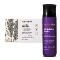 Combo Presente Natal Nativa SPA: Body Splash Orquídea Noire 200ml + Sabonete em Barra Jasmim Sambac 2x90g