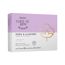 Sabonete em Barra Duo Cuide-se Bem Rosa e Algodão, 2 unidades de 80g cada