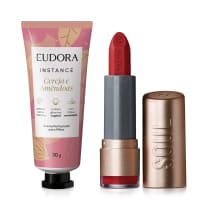 Combo Batom Mate Vermelho Moderno 3,7g + Creme Para Mãos 30g