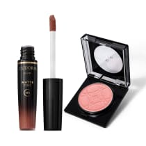 Imagem do produto Combo Glam: Blush em Pó Pêssego Peach Bellini 5g + Batom Líquido Nude Icônico 4g