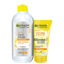 Kit Garnier SkinActive Uniform & Matte Duplo (2 Produtos)