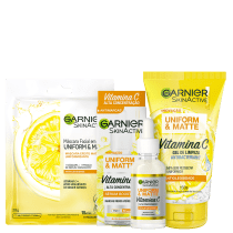 Kit Garnier SkinAtive Uniform & Matte Triplo (3 Produtos)
