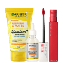 Kit Beleza na Web Garnier Uniform & Maybelline Superstay Matte Ink 20 (3 Produtos)