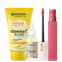 Kit Beleza na Web Garnier Uniform & Maybelline Superstay Matte Ink 15 (3 Produtos)