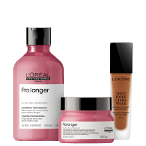 Kit Beleza na Web L'Oréal Professionnel Pro Longer & Lancôme Teint Idole Ultra Wear 11 Muscade (3 Produtos)