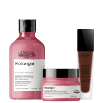 Kit Beleza na Web L'Oréal Professionnel Pro Longer & Lancôme Teint Idole Ultra Wear 15 Moka (3 Produtos)