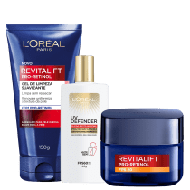 Kit L'Oréal Paris Revitalift Pro Retinol UV Defender Fluido FPS 60 (3 Produtos)