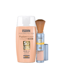 Kit ISDIN Fusion Water 5 Stars Color Médio + UV Brush Mineral (2 Produtos)
