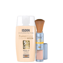Kit ISDIN Fusion Water 5 Stars Color Clara + UV Brush Mineral (2 Produtos)