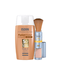 Kit ISDIN Fusion Water 5 Stars Color Escura + UV Brush Mineral (2 Produtos)