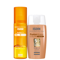 Kit ISDIN Fusion Water 5 Stars Color Escura + HydroOil (2 Produtos)