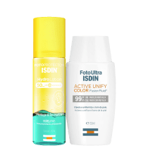 Kit ISDIN Foto Ultra Active Unify Fusion Fluid Color + HydroLotion (2 Produtos)