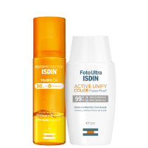 Kit ISDIN Foto Ultra Active Unify Fusion Fluid Color + HydroOil (2 Produtos)