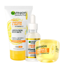 Imagem do produto Kit Garnier SkinActive Uniform & Matte Vitamina C Limpeza e Toque Seco (3 Produtos)