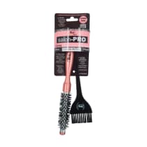 RIÈ salon-pro Kit Econo 1 Escova Profissional Salon-PRO 35 mm e 1 Pincel para Apliação de Tintura Ultra Largo com Cabo Separador