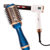 Kit Escova Secadora Bivolt + Modelador de Cachos (2 Produtos)