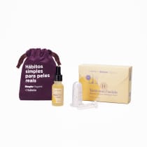 Kit 2 Ventosas Faciais + Óleo Facial BBA 20ml Colágeno e Ácido Hialurônico Holistix