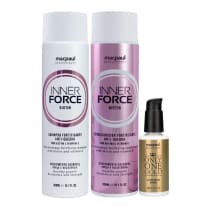 Kit para Crescimento Capilar Intensivo Inner Force Biotin Shampoo Condicionador e Leave-in BB Cream Macpaul