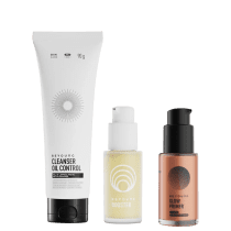 Imagem do produto KIT BÁSICO BRONZE BEYOUNG - CLEANSER OIL CONTROL 90G, BOOSTER 30ML e GLOW PRIMER BRONZE 30ML