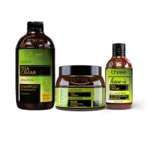 Reconstrutor Capilar Pantovin kit Teia Caviar Máscara, Shampoo 500ml E Leave-in 250ml