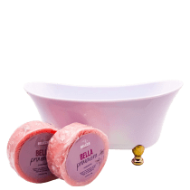 Kit Saboneteira Banheira com 2 sabonetes Bella Primavera cor branca