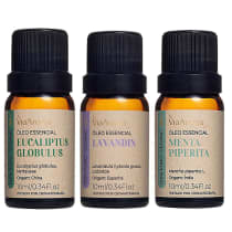 Kit Respiração Eucaliptus GLobulus + Lavandin + Menta Piperita Via Aroma