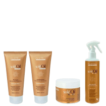 Kit P´lattélli Sole Oil Reconstrução capilar - Shampoo 200ml + Condicionador 200ml + Mascara 250g + Fluido Booster 180ml
