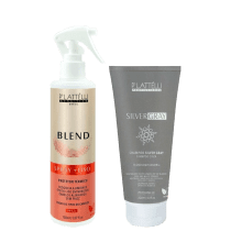 Kit P'lattélli - Protetor térmico Blend 180ml + Shampoo Silver gray 200ml
