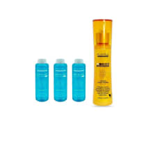 Kit P'lattélli - 03 ampolas semi di lino 20ml + Leave in finish Finish Moisturizing SprayThermo CPH4 120ml