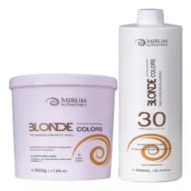 Pó descolorante e emulsão oxidante 30 volumes Blonde Colors