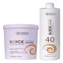 Pó descolorante e emulsão oxidante 40 volumes Blonde Colors