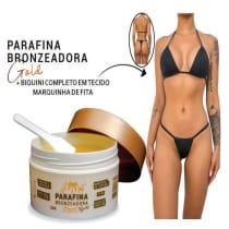 Kit Parafina Bronzeadora Gold + Biquini Imita Fita Adesiva