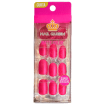 World Queen Nail Queen Matte Color Curta Vermelha 674 - Unhas Postiças