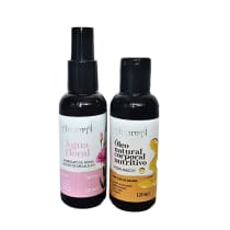 Aromá Kit Água Floral de Rosas 120 ml + Óleo Corporal Natural de Bacaba 120ml