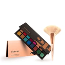 Kit Océane Eyeshadow Palette 24 Pincel Leque (3 produtos)